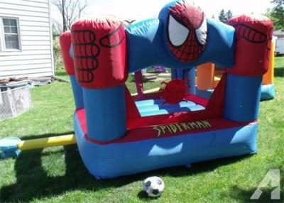 China Mini Spiderman Inflatable Bouncer , Plato PVC Tarpaulin Children Jumping Castle for sale