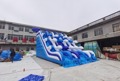 China Outdoor Cool Wave Inflatable Water Slide 10mL*7mW*6mH Customized for sale