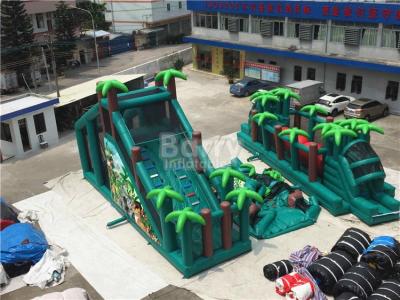 China 0.55mm PVC Jungle Inflatable Obstacle Course With Ball Custom Size for sale