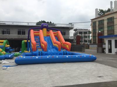 China Quadruple Stitching Inflatable Waterslide Bounce Castle House for sale