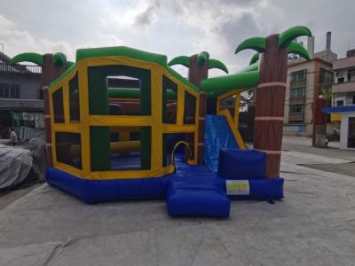 China Colourful Plato PVC Inflatable Bounce Castle Slide Combo for sale
