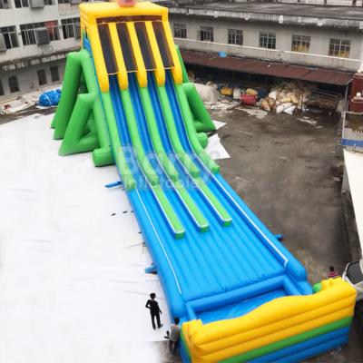 China Custom Size 0.55mm Plato Inflatable Four Lane Water Slide for sale