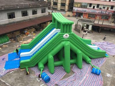 China Colorido combinado inflável dobro gigante impermeável da corrediça de água para o adulto à venda