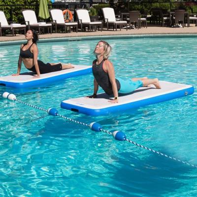 China DWF 1.2mm Plato Air Inflatable Water Yoga Mat Non Slip Logo Printing for sale