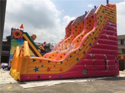 China Climbing Dry Bouncy Stars Shine Inflatable Water Slides For Outdoor for sale