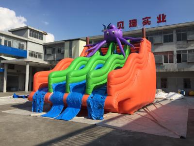 China Adult Size 0.9mm PVC Inflatable Water Slide Jumping Castle Slide for sale