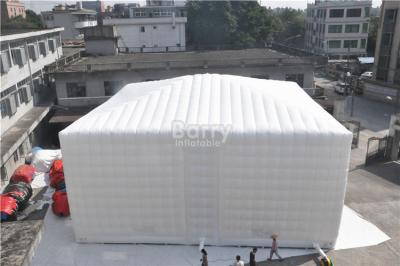 China Fire Proof White Square Inflatable Cube Tent For Disaster Relief for sale