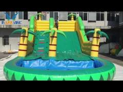 Jungle Inflatable Water Slide Coconut Tree 12 x 5m Flame Retardant