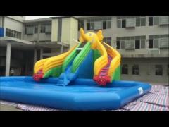 Themed Inflatable Water Park Blow Up Water ith Centre Slide 0.9mm PVC