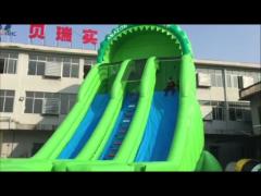 Tall Inflatable Water Slide Zip Line For Adults 80ft Sports Giant