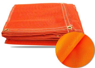 China 18x18 Scaffold Mesh Netting Orange Fireproof Pvc Coated Construction Protection for sale