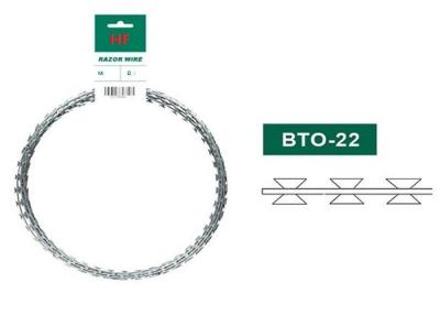 China Heavy Galvanized Bto 22 Razor Barbed Wire Concertina 2.5mm for sale