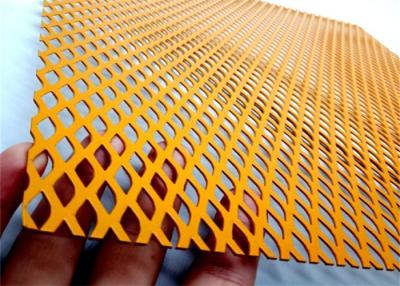 China 3mm Thick Yellow Micro Diamond Hole Expanded Metal Mesh  Corrosion Protection for sale