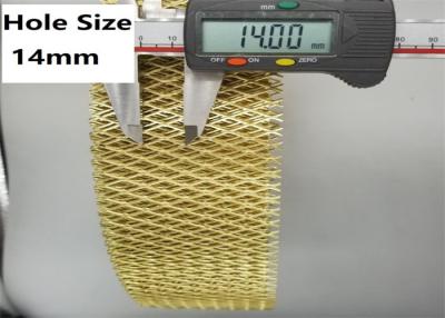 China 1 mm espessura rede de cobre expandida 14 mm buraco de metal plano em rolo à venda