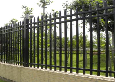 China Airport 6x8ft Metal Palisade Fencing Powder Wrought Iron Security Flat Top for sale
