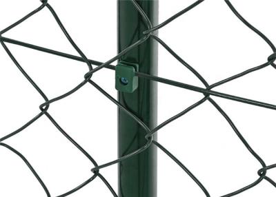 China 9 Gauge Green Chain Link Fence diamond hole shape for sale