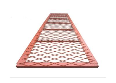 China 550mm size Red color diamond hole Expanded Metal Walkway Mesh for sale