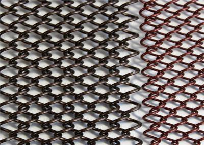 China Bronze Color Decorative Wire Mesh , Decorative Metal Curtains Long Use Life for sale