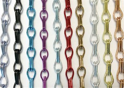 China Colors 1.5mm Decorative Wire Mesh Aluminium Chain Strip Curtain 0.8kg for sale