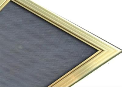 China Gold Frame Mosquito Proof Window 14mesh Steel Mesh Security Screen for sale