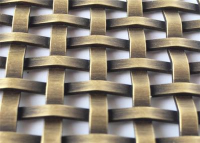 China fio decorativo de bronze Mesh Crimped Woven Metal do furo quadrado de 22mm à venda