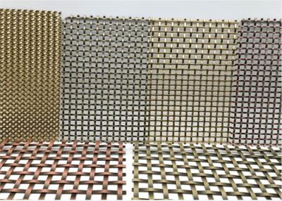China 5.5m Length Crimped Copper Wire Mesh Square Hole Architecture for sale