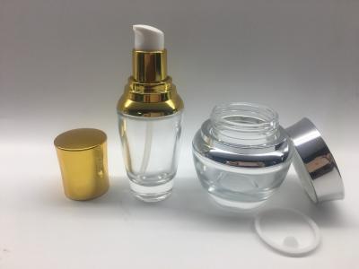 China Hot Stamping 30ml Glass Lotion Bottles With Lids Silk Printing for sale