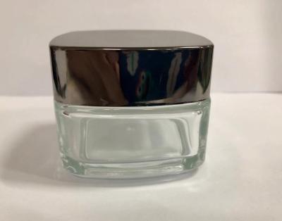 中国 正方形のバルク ガラス クリーム色の瓶/さまざまなロゴおよび色を包む化粧品のクリーム色のびん 販売のため