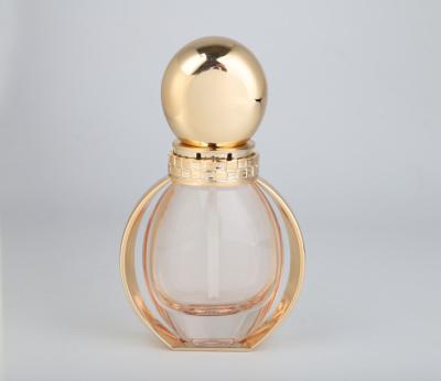 China Luxury Unique design Glass Foundation bottle Gold Frame pump and cover 40ml for sale