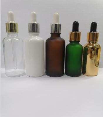 China 5ml 10ml 15ml 30ml 50ml 100ml Glass Dropper Bottles, Essential Oil Bottle With Plastic Collar Various color Low price for sale