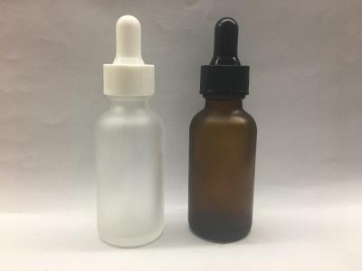 China Round 30ml 60ml Glass Dropper Bottles Neck Size 20mm Amber Color for sale