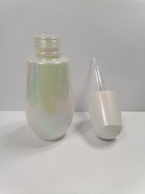 China o conta-gotas 50ml de vidro oval engarrafa a cor holográfica para o óleo essencial à venda
