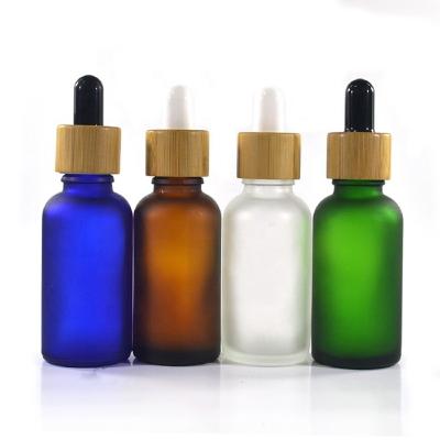 China 5ml 10ml 30ml 50ml 120ml Glass Dropper Bottle With Bamboo Collar for essential oil for sale