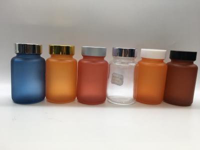 China Translucent Frosted Glass Capsule Bottle Electroplate MSDS For Drugs for sale