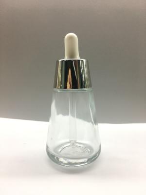 China Color Lacquering Glass Dropper Bottle 30ml Bamboo Collar White Dropper Cone for sale
