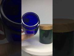 Glass Capsule Wide Mouth Bottle Jar Blue 50g 100g Round Shape
