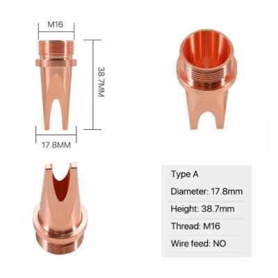 China ISO M16 Laser Weld Head Nozzle Diameter 17.8mm Height 38.7mm for sale