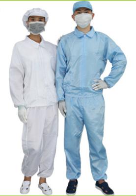 China ESD Cleanroom Consumables / Cleanroom Coverall White & Blue Color Optional for sale