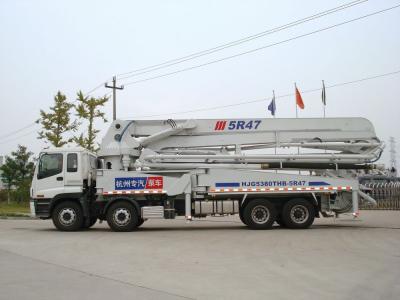 China Rz-Shaped 47m Concrete Boom Pump Truck Safety Isuzu 8x4 700L for sale