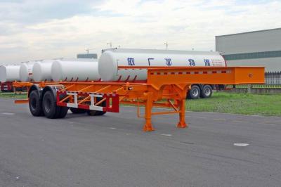 China Extendable Two Axles 20 / 30ft Gooseneck Container Semi Trailer Chassis for sale