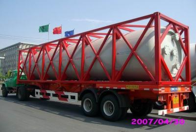 China High Strength Stainless Steel 40ft ISO Liquid Tank Container For Chemical Shipping for sale