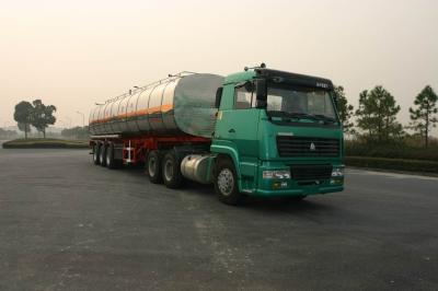 China Aluminio químico del acero del semi-remolque de 42000 del litro del tanque árboles líquidos del camión 3 en venta