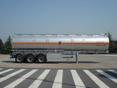 China 46000 Liters Aluminum Fuel Oil Tank Trailer With 12T BPW 3 axles Petroleum Tanker Trailers for sale