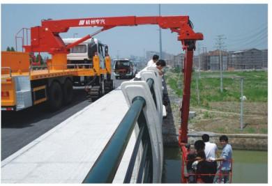 China Veículo 11240×2500×3930mm da plataforma da inspeção da ponte da estrada da cubeta do peso leve 18m à venda