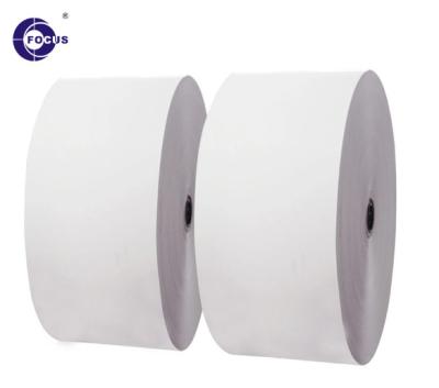 China 100% Virgin Pulp Black Image Thermal Paper Jumbo Roll 48gsm for sale