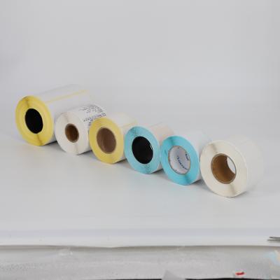China BPA Free 75GSM Thermal Label Sticker Roll Thermal Paper 58mm X 40mm For Coffee Shop for sale