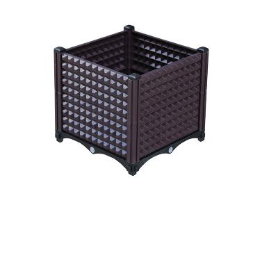 China Decorative Modern PP Large Square Plastic Planter Boxes For Balcony for sale