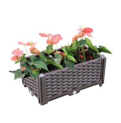 China Corridor Plastic Raised Planter Boxes Beds 80cm Length Environment Friendly for sale