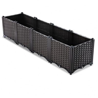 China Hand woven high quality plant planting box plastic resin outdoor vegetable planting box for sale