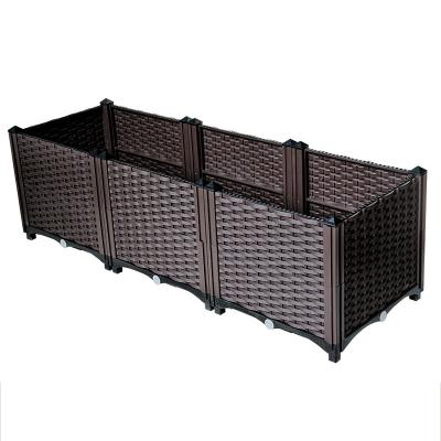 China Outdoor Vegetable Plastic Garden Planter Box 37cm High Fire Proof for sale